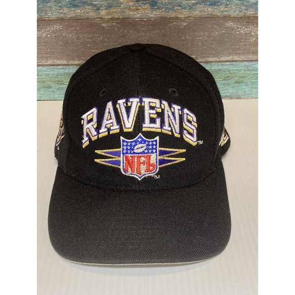 Vintage 90’s Baltimore Ravens NFL Spike Hat Snapback Black Logo Athletic Rare - Picture 2 of 13